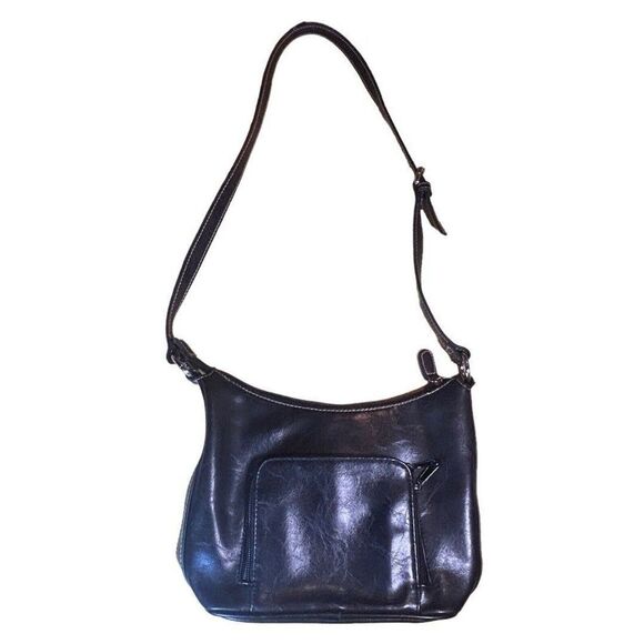 Rosetti Black Faux Leather Shoulder Bag Purse w/ Built-in Wallet Compartment - Picture 3 of 12